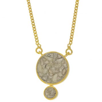 Shana Gulati:OPHELIA Pendant Sliced raw uncut diamonds, White Resin, Pave champagne diamonds, Vermeil 18K