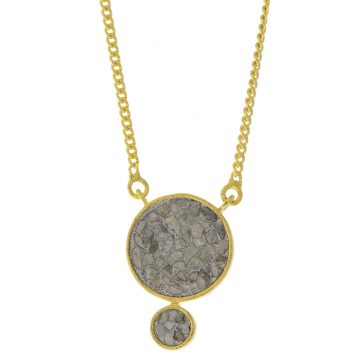 Shana Gulati:OPHELIA Pendant Sliced raw uncut diamonds, Silver Resin, Pave champagne diamonds, Vermeil 18K