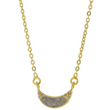 Shana Gulati:NOORPUR Pendant necklaceSliced raw uncut diamonds, Silver Resin, Pave champagne diamonds, Vermeil 18K