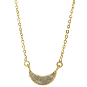 Shana Gulati:NOORPUR Pendant necklaceSliced raw uncut diamonds, White Resin, Pave champagne diamonds, Vermeil 18K
