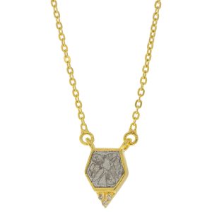 Shana Gulati:BIJOU necklace Sliced raw uncut diamonds, Silver Resin, Pave champagne diamonds, Vermeil 18K