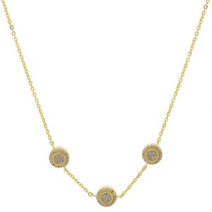 Shana Gulati:DAGNY station necklace Sliced raw uncut diamonds, White Resin, Pave champagne diamonds, Vermeil 18K