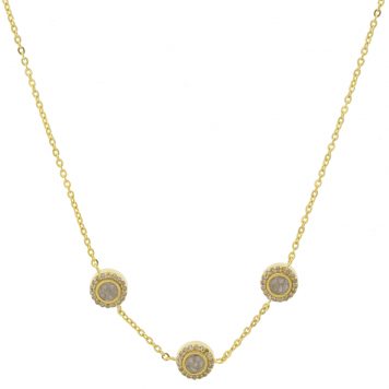 Shana Gulati:DAGNY station necklace Sliced raw uncut diamonds, White Resin, Pave champagne diamonds, Vermeil 18K