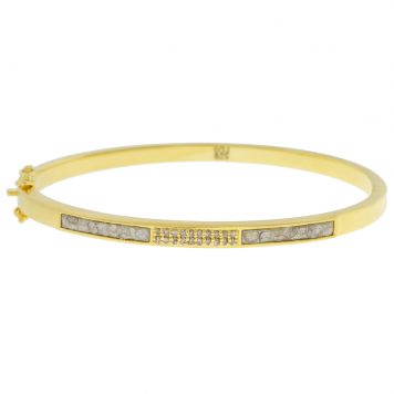 Shana Gulati:KANGRA BANGLE  Sliced raw uncut diamonds, Silver Resin, Pave champagne diamonds, Vermeil 18K