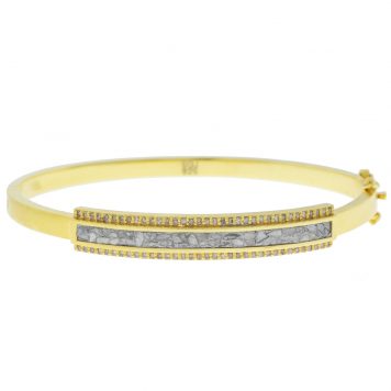 Shana Gulati:HAPUR BANGLE  Sliced raw uncut diamonds, Silver Resin, Pave champagne diamonds, Vermeil 18K