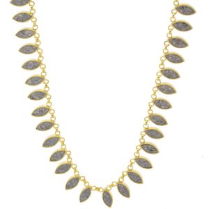 Shana Gulati:NAYIKA Necklace Sliced raw uncut diamonds, Silver Resin, Pave champagne diamonds, Vermeil 18K