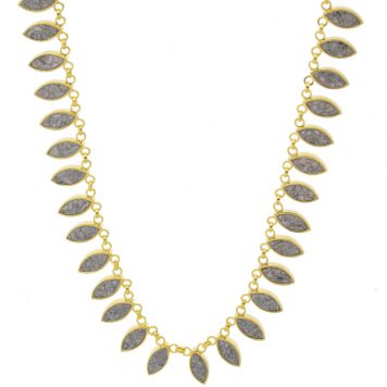 Shana Gulati:NAYIKA Necklace Sliced raw uncut diamonds, Silver Resin, Pave champagne diamonds, Vermeil 18K