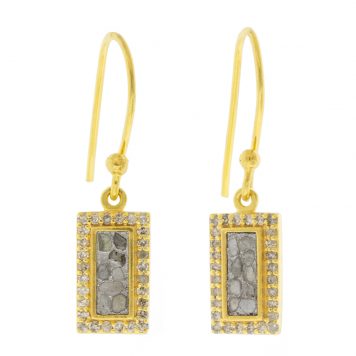 Shana Gulati:MIZAR Earrings-Sliced raw uncut diamonds, Silver Resin, Pave champagne diamonds, Vermeil 18K