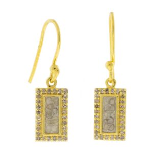 Shana Gulati:MIZAR Earrings-Sliced raw uncut diamonds, White Resin, Pave champagne diamonds, Vermeil 18K