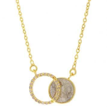 Shana Gulati:Tiid Pendant-Sliced raw uncut diamonds, White resin, Pave champagne diamonds, Vermeil 18K