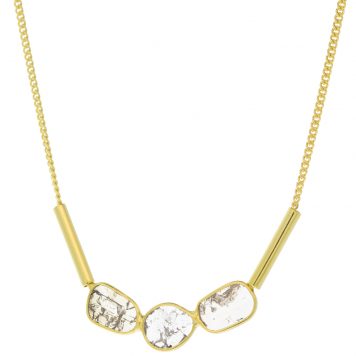 Shana Gulati: Anshoo Necklace-Sliced raw uncut diamonds, Vermeil 18K gold