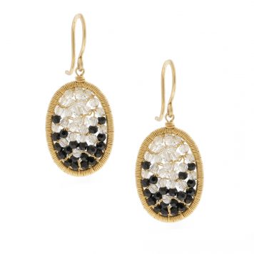 Dana Kellin:Earrings,Small oval Ombre JET MIX