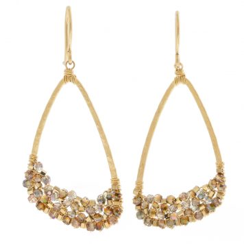 Dana Kellin: Earrings, Asymmetrical Triangle shape,Partial fill BURNISHED  Mix