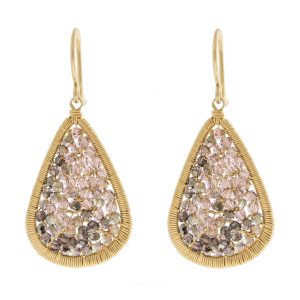 Dana Kellin:Earrings,Small triangle MAHOGANY mix dangle