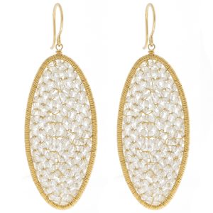Dana Kellin: Earrings, Long OVAL, crystals.