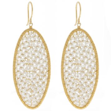 Dana Kellin: Earrings, Long OVAL, crystals.