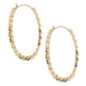 Dana Kellin: Earrings, Large Oval hoop,BRONZE Mix on rim