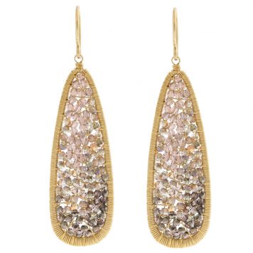 Dana Kellin:Earrings,Long triangle MAHOGANY mix dangle