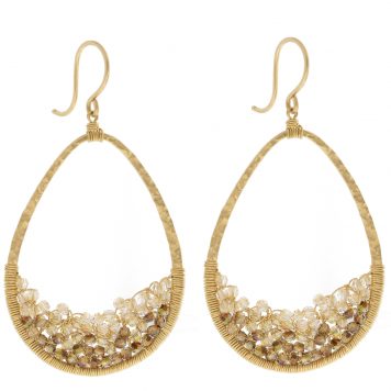 Dana Kellin: Earrings, Large Partially filled tear drop BRONZE Mix