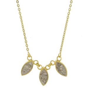 Shana Gulati: Zera Necklace - Sliced Raw Uncut Diamonds, White Resin, Vermeil 18k
