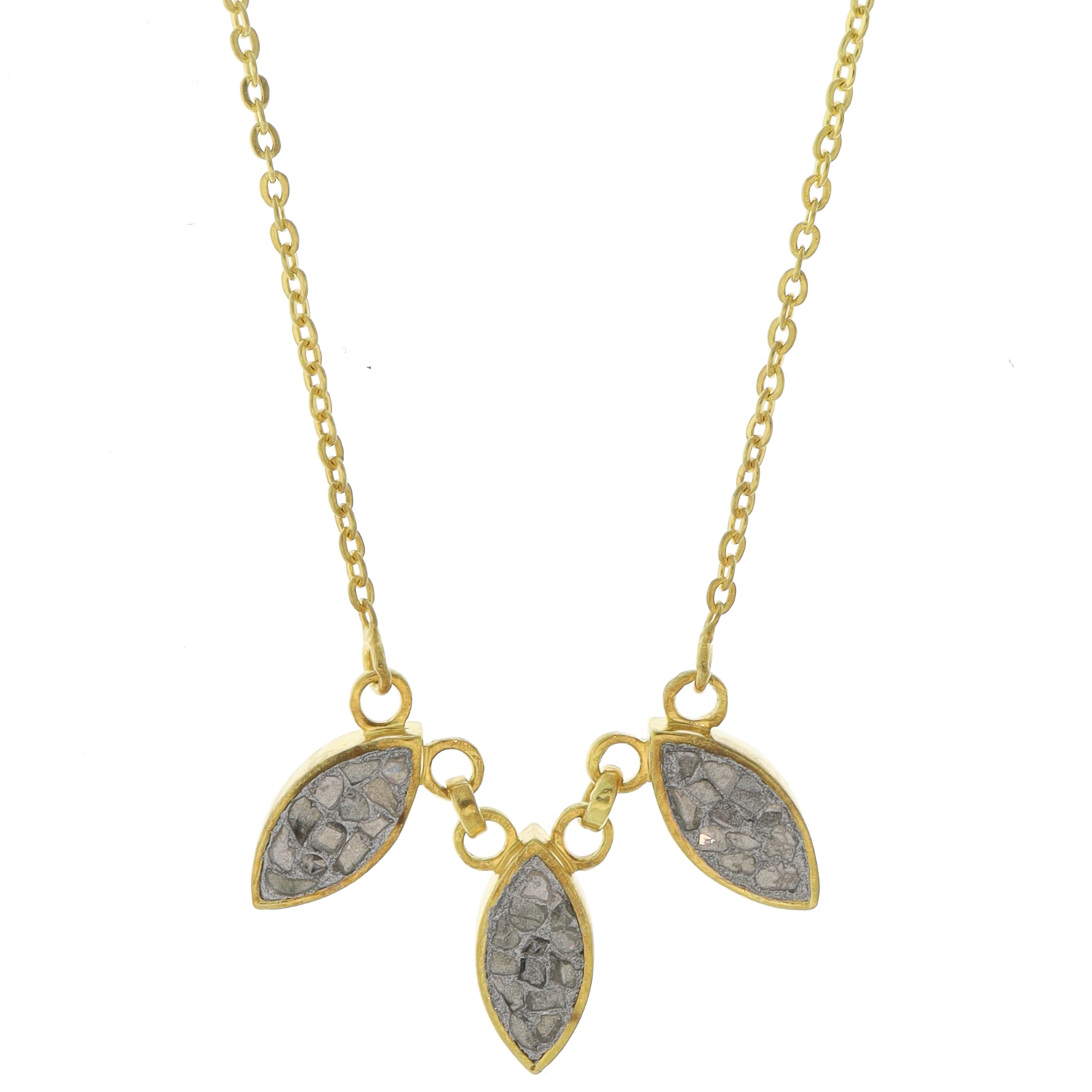 Shana Gulati: Zera Necklace - Sliced Raw Uncut Diamonds, Silver Resin, Vermeil 18k