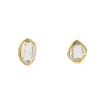 Robindira Unsworth: Fashion Earrings, 14k gold vermeil, Herkimer Diamond