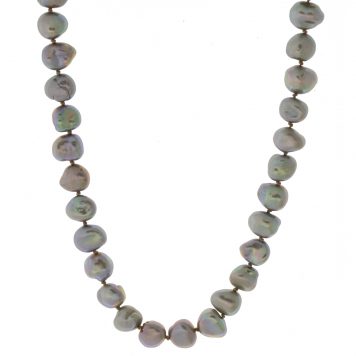 Robindira Unsworth: Fashion Necklace, 14k Vermeil, Small Grey Freshwater Pearls, 19"-20"