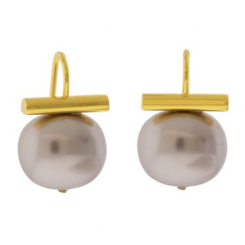 Catherine Canino: Medium Pebble Earrings w/ Polished 14K Over Brass,Periwinkle