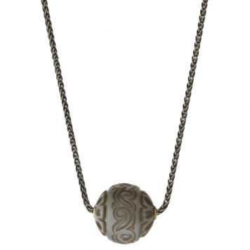 Alison Shiboski:SS 18K Carved Tahitian pearl necklace