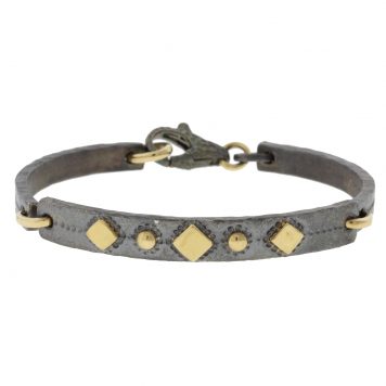 Alison Shiboski:SS 14K Hinged cuff bracelet