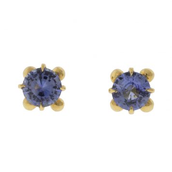 Alison Shiboski:Bright Blue Sapphire studs 18k 1.75cts