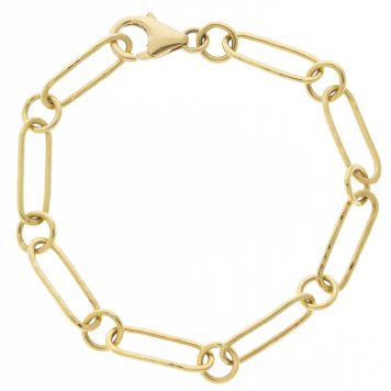 Alison Shiboski:18k Paperclip aleternating round links bracelet