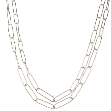 Sarah McGuire:Long Randoms necklace,silver 36"