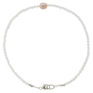 Margaret Solow: Beaded Bracelet, Rainbow Moonstone w/ Keishi Pearl