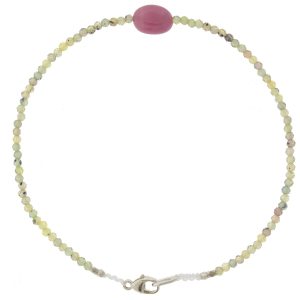 Margaret Solow: Beaded Bracelet, Sapphire w/ Ruby