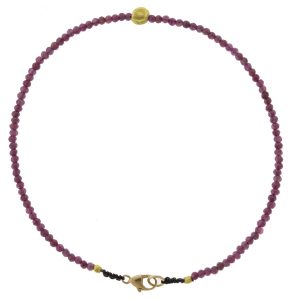 Margaret Solow: Beaded Bracelet, Ruby w/ 18k Bead