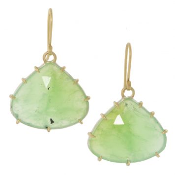 Hannah Blount: Jungle Stream Chrysoprase Vanity Earrings, 14k YG