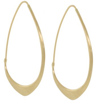 Hannah Blount: Medium Facet Hoop, 14k YG