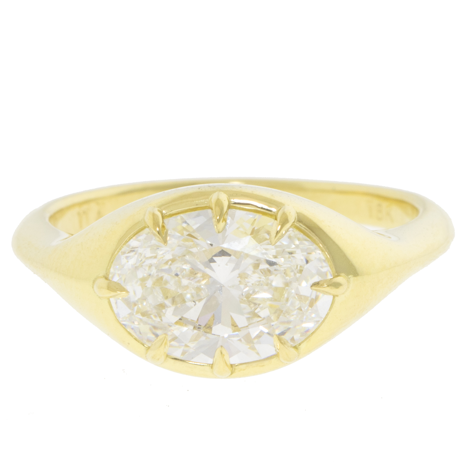 ILA UNBRIDALED: Brune Engagement Ring, Lab Grown 2.00ct, 18k Yellow Gold, Size 6.5