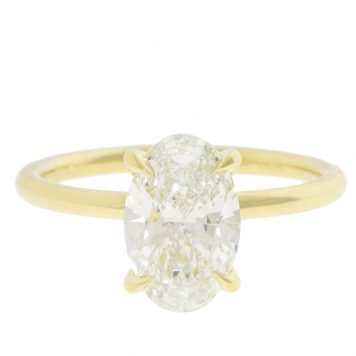 ILA UNBRIDALED: Solitaire Engagement Ring, Lab Grown 2.05ct, Oval, 18k Yellow Gold, Size 6.5