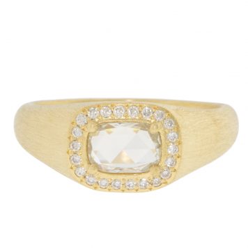 Yasuko Azuma: Ring, Zen 0.50ct Colorless Diamond, .13ct halo, 18k YG