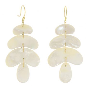 Ten Thousand Things: Small Totem Mother of Pearl Earrings, 18K YG