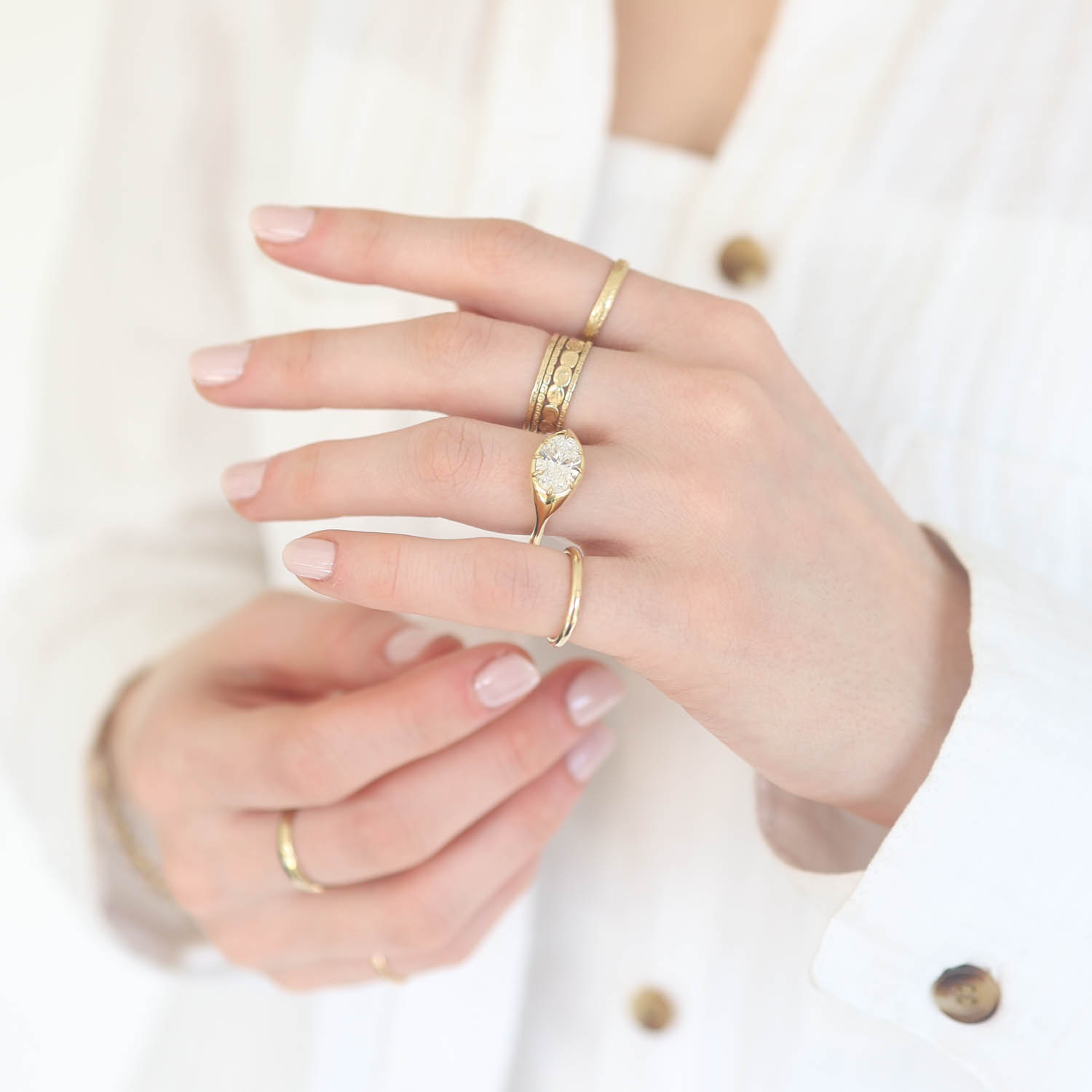 ILA UNBRIDALED: Brune Engagement Ring, Lab Grown 2.00ct, 18k Yellow Gold, Size 6.5