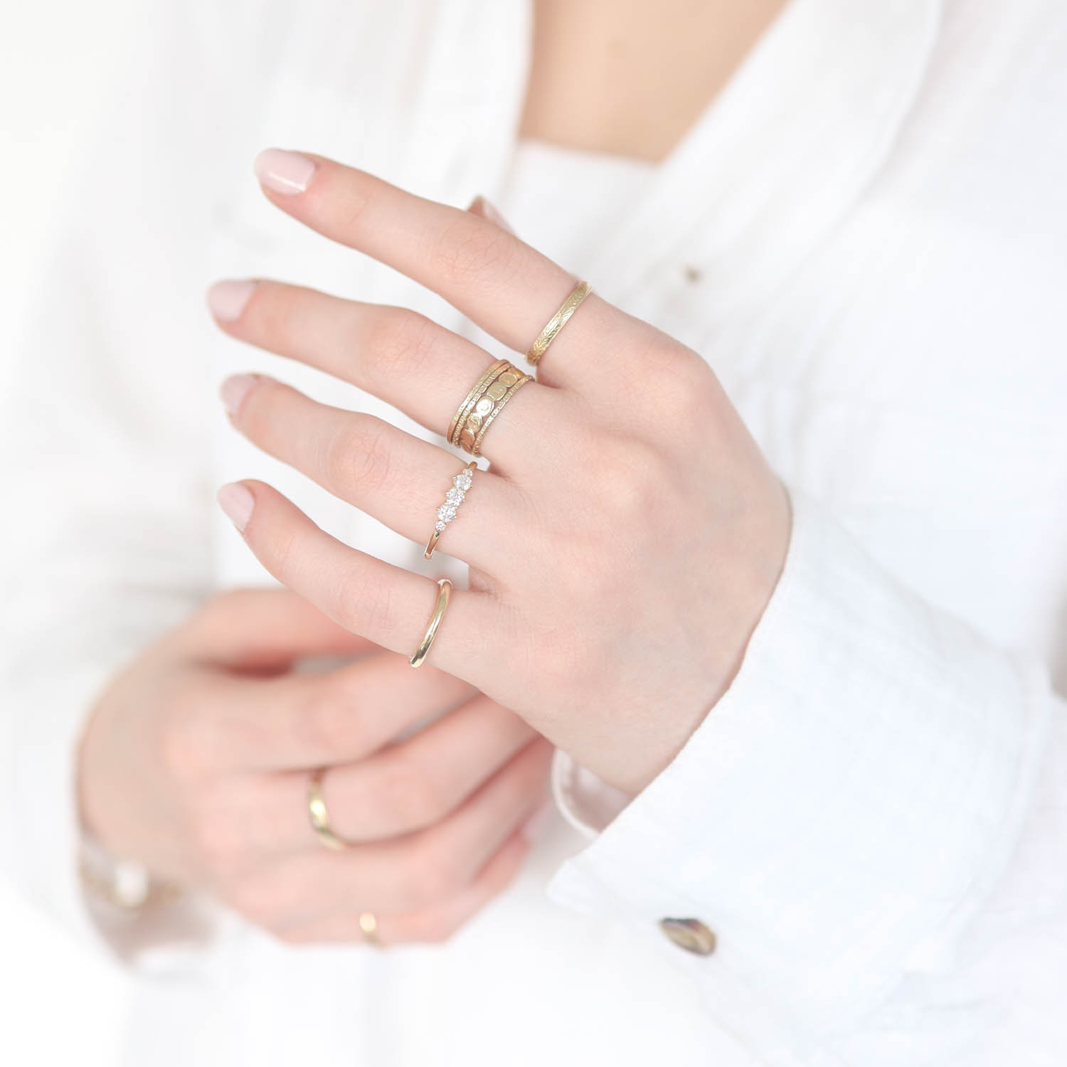 ILA: Felicia Ring in Diamonds, 14k YG, 6.5