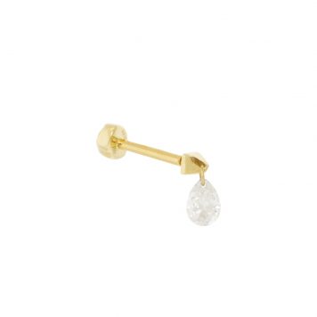 Sulee:18k PEAR THREADED BACK LIP MOTIF (single)