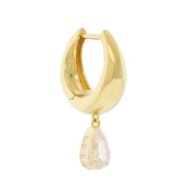 Sulee:18k 9.5MM ASCENDING PEAR LINA HOOP (single)