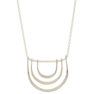 Carolyn Keys: Triple Arc Necklace - Silver