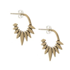 Carolyn Keys: Uni Hoop Earrings - Brass
