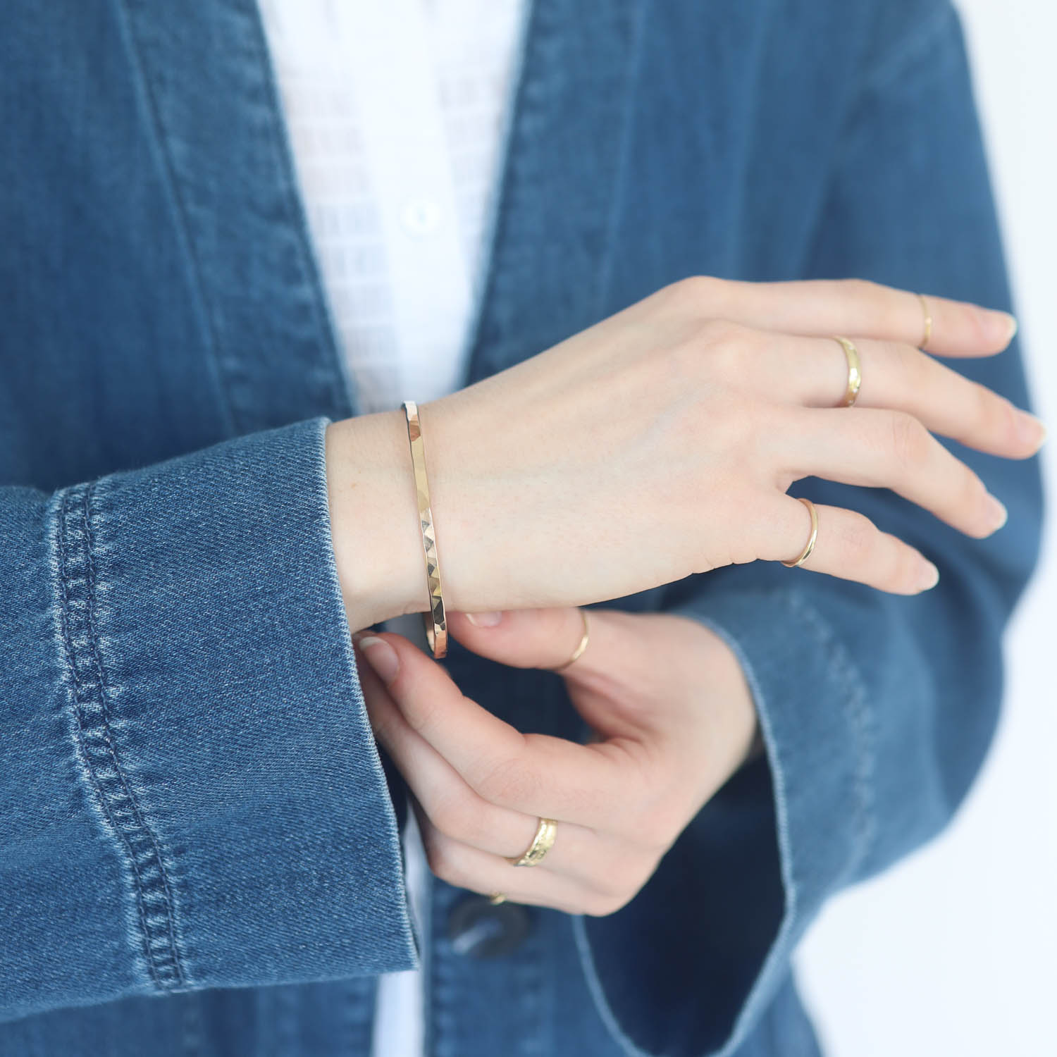 Carolyn Keys: Hammered Cuff - 14k Gold Fill