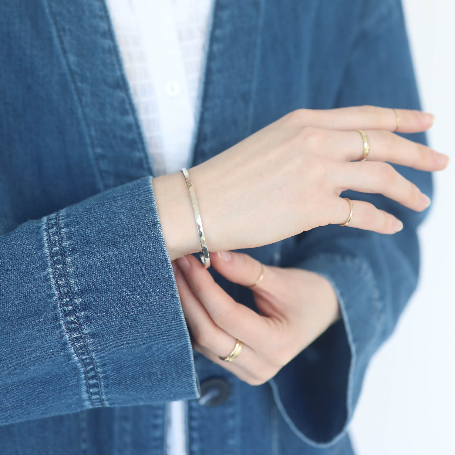 Carolyn Keys: Hammered Cuff - Silver